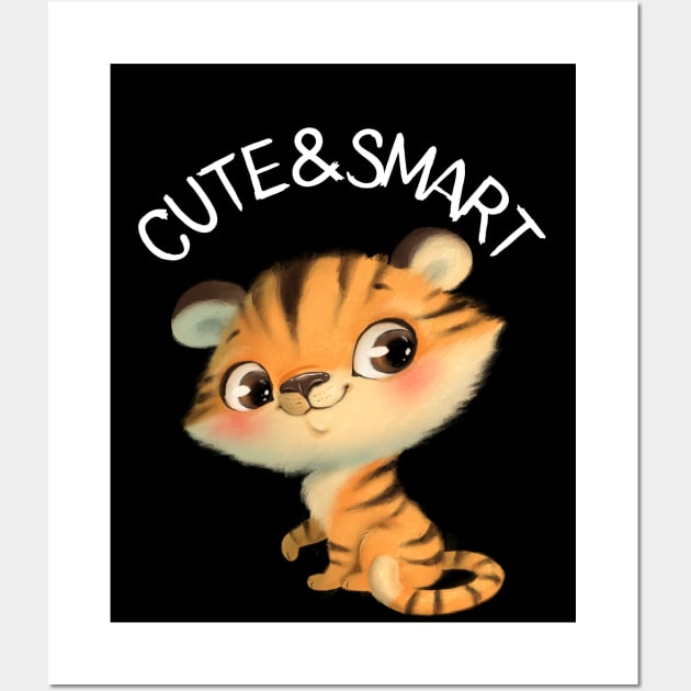 Cute and Smart Cookie Sweet kitty baby tiger cute baby outfit Wall Art by BoogieCreates